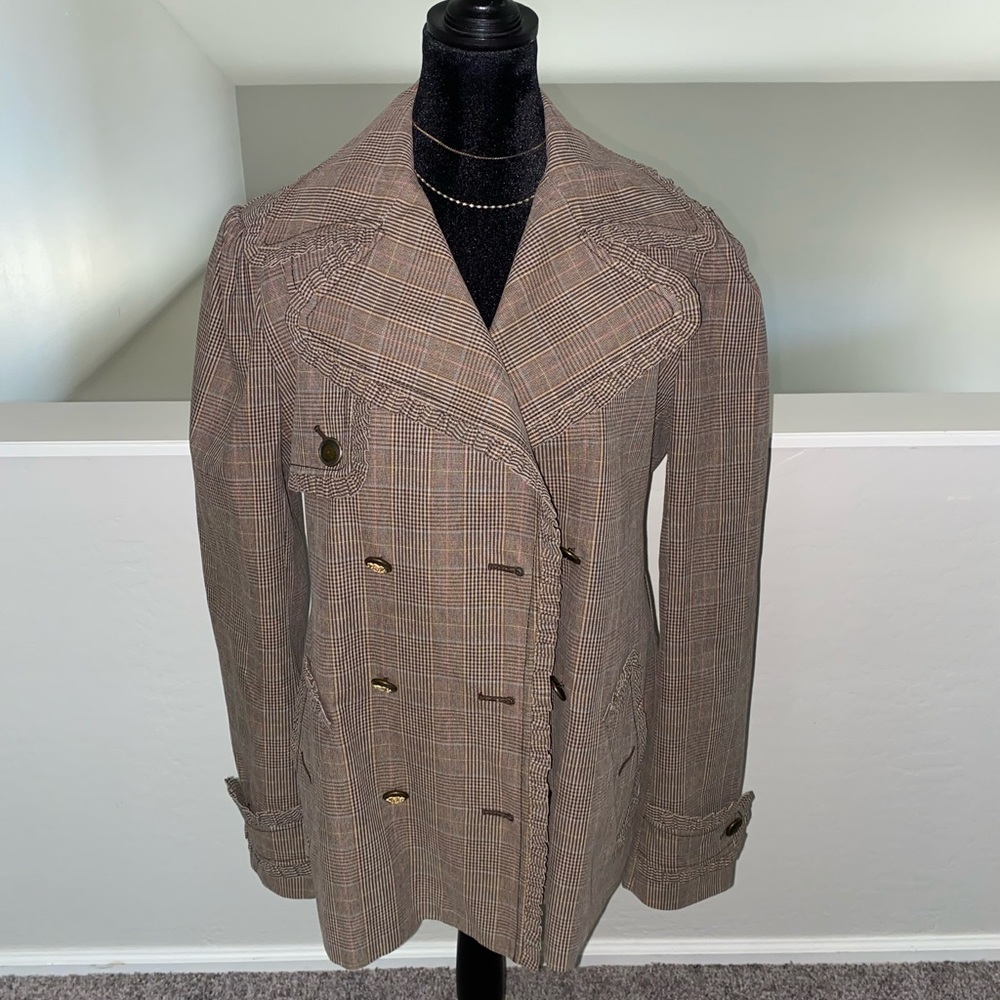 🛑SOLD🛑Dolce & Gabbana Brown Blazer Jacket 46 Made In Italy